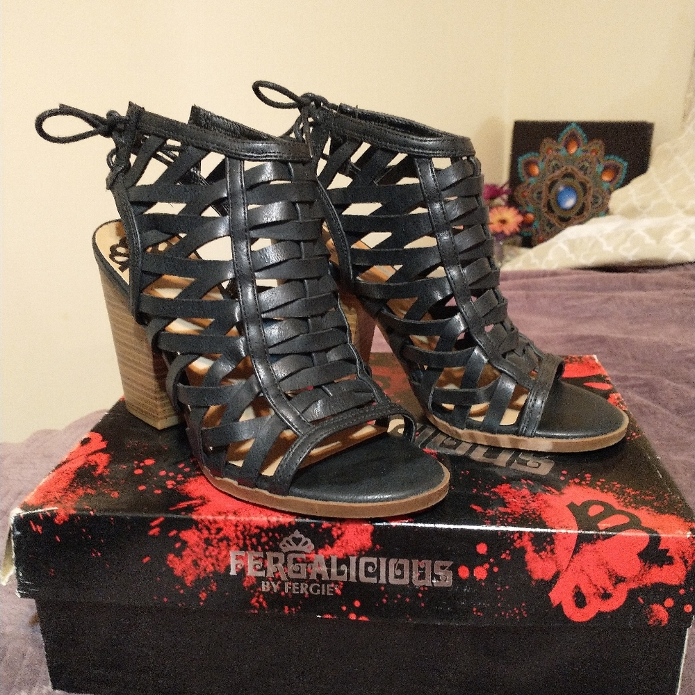 Black strappy sandals